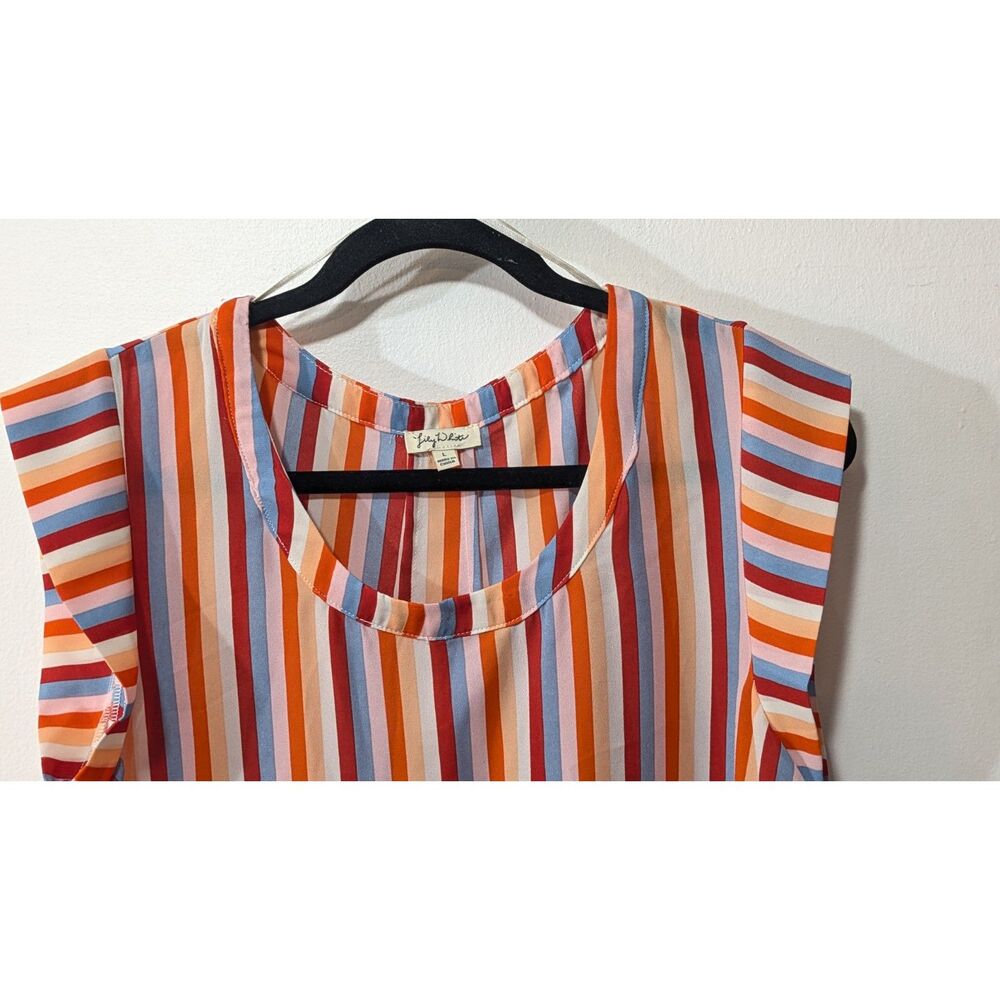 Lily White striped semi-sheer Blouse - Picture 5 of 6